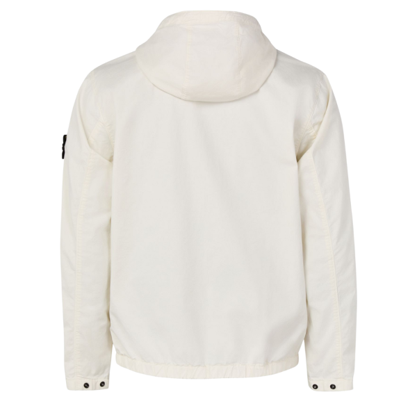 Surchemise à capuche STONE ISLAND coupe vent coton stretch écru poches