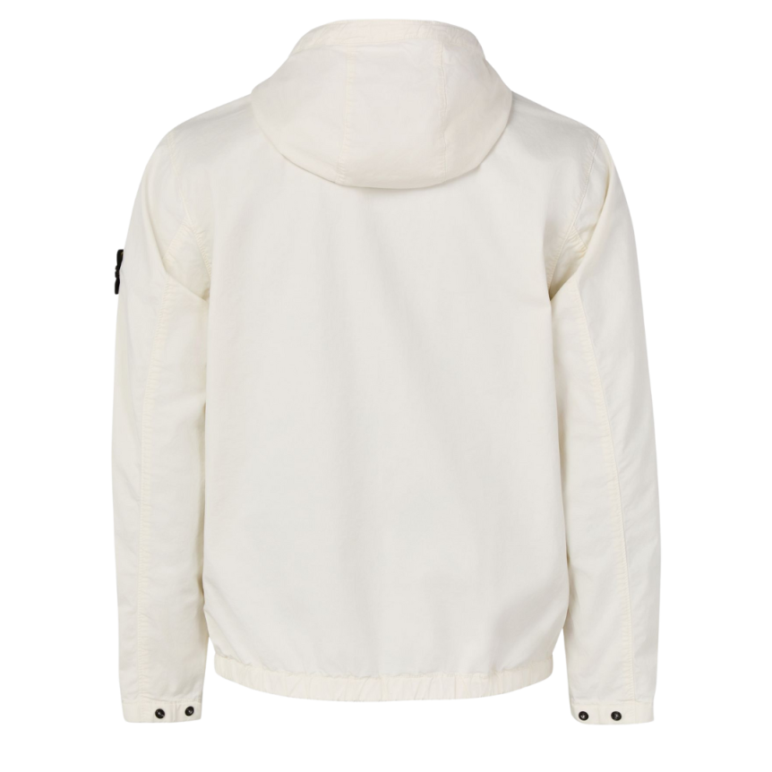 Surchemise à capuche STONE ISLAND coupe vent coton stretch écru poches