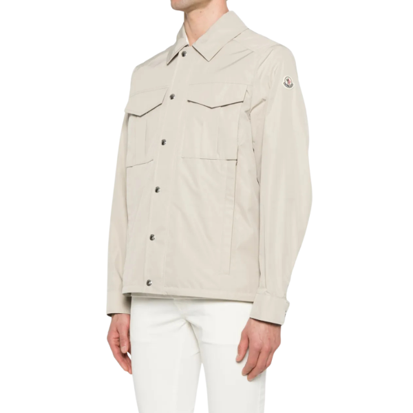 Surchemise MONCLER Frema veste bouton pression nylon beige