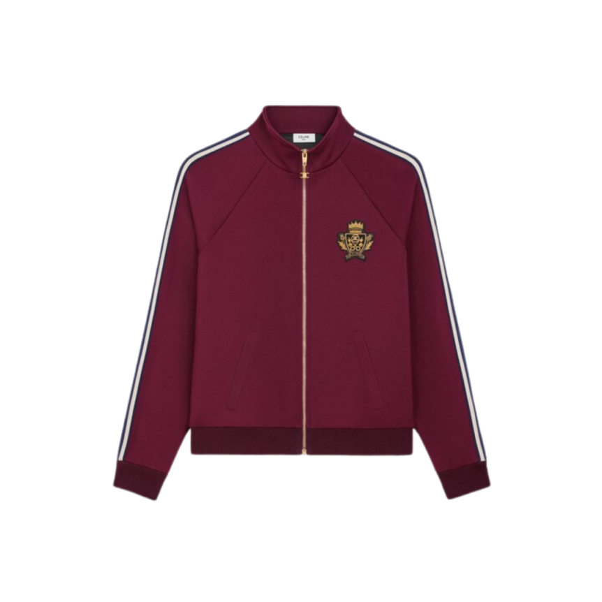 Veste de survêtement CELINE jersey viscose bordeaux écusson blason