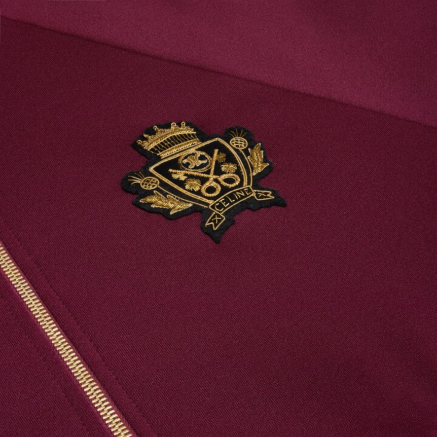 Veste de survêtement CELINE jersey viscose bordeaux écusson blason