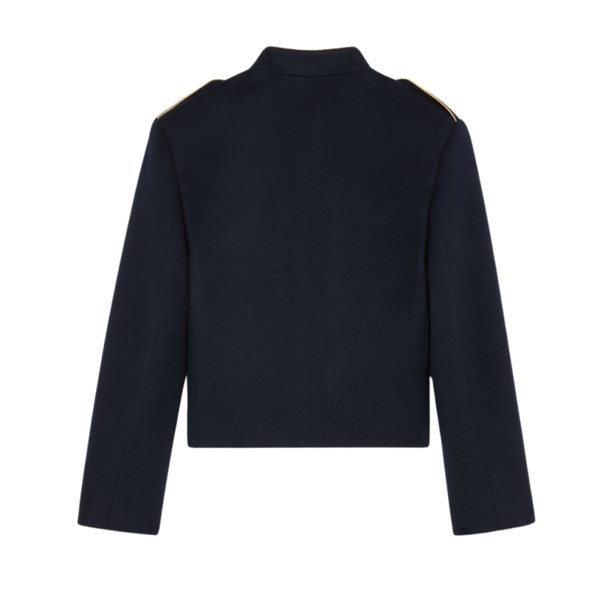 Veste spencer militaire CELINE bleu marine ganse boutons dorés