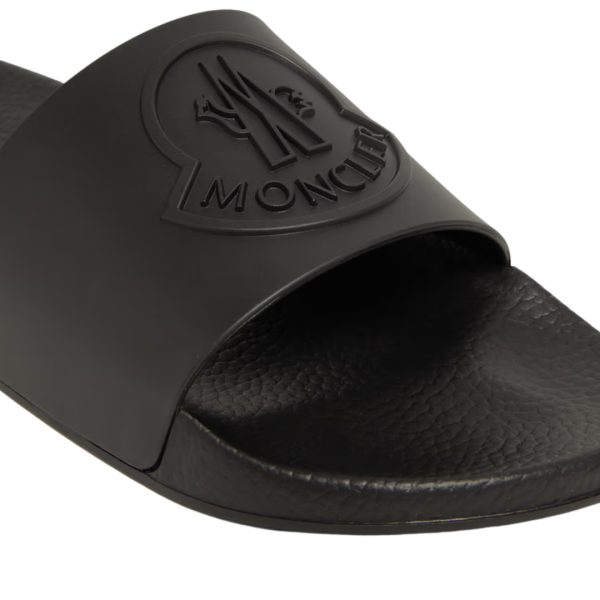 Sandale claquette MONCLER Basile caoutchouc noir