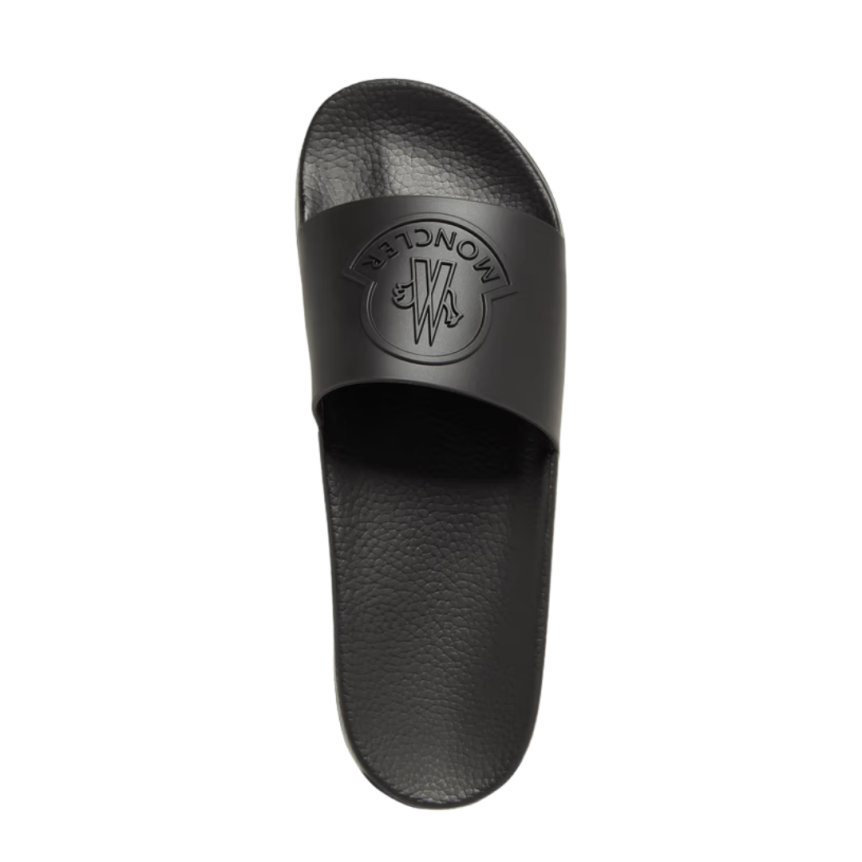 Sandale claquette MONCLER Basile caoutchouc noir