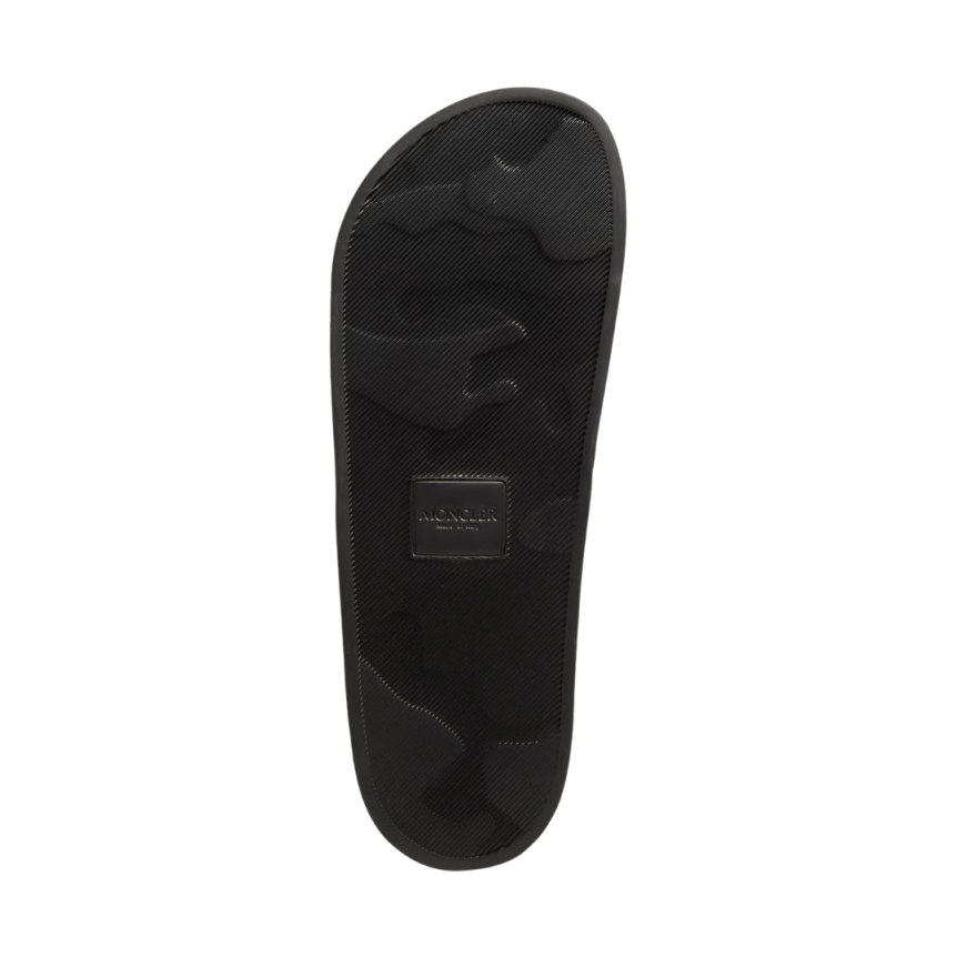 Sandale claquette MONCLER Basile caoutchouc noir