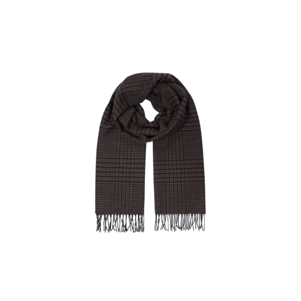 Echarpe TOM FORD cachemire laine carreaux prince de galles marron