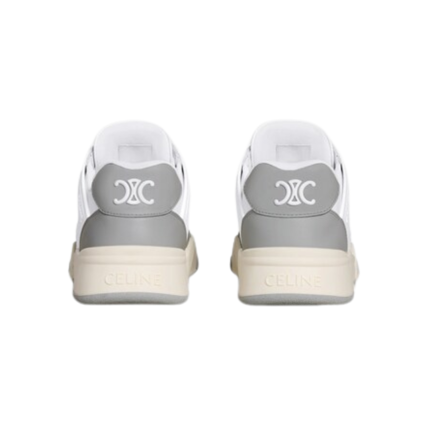 Sneaker basse CELINE Trainer CT09 cuir mesh blanc gris beige