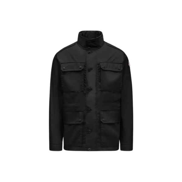 Veste Saharienne MONCLER Lez nylon noir poches capuche amovible