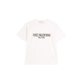T-shirt col rond coton ivoire imprimé Chez Valentino