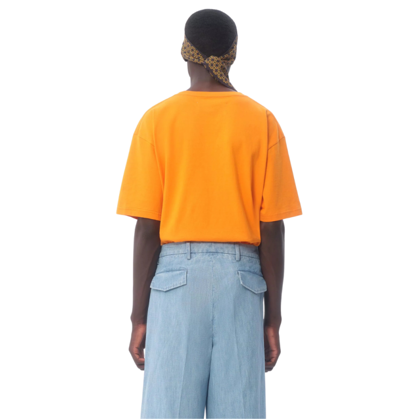 T-shirt VALENTINO col rond coton orange imprimé Chez Valentino