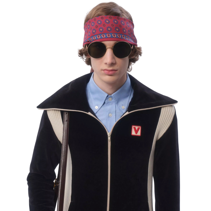 Sweat-shirt zippé VALENTINO cardigan velours noir écusson V