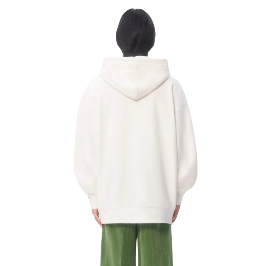 Sweat-shirt à capuche VALENTINO coton ivoire imprimé Chez Valentino