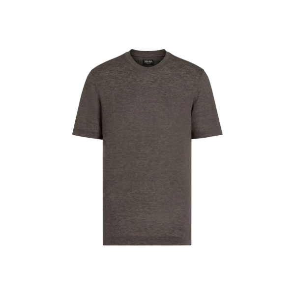 T-shirt ZEGNA Oasi col rond lin marron