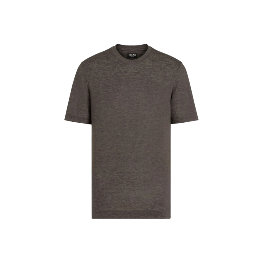 T-shirt ZEGNA Oasi col rond lin marron