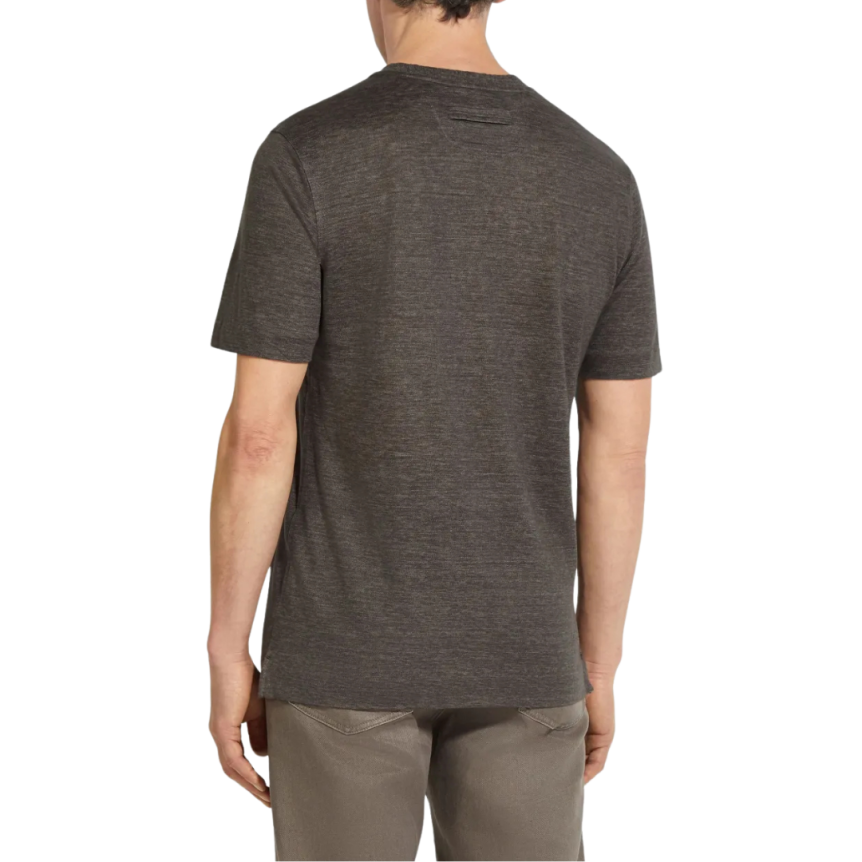 T-shirt ZEGNA Oasi col rond lin marron