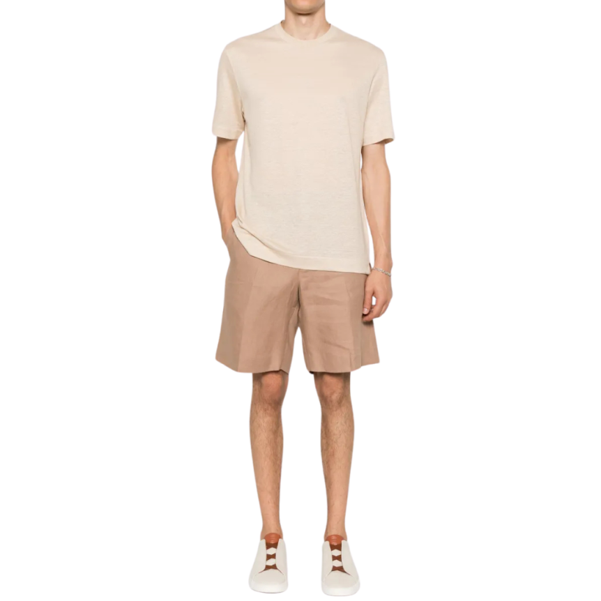 T-shirt ZEGNA Oasi col rond lin beige