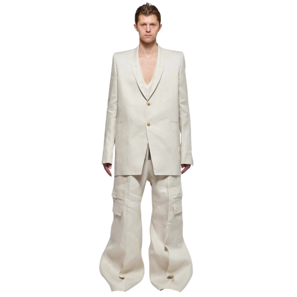 Veste oversize RICK OWENS manche longue Dirt Tailored lin écru