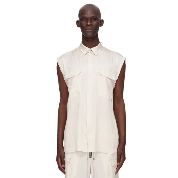 Chemise sans manche RICK OWENS écru Hollywood Runway SS25