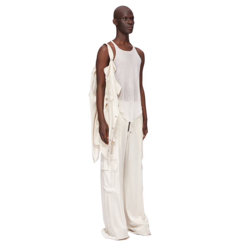 Chemise sans manche RICK OWENS écru Hollywood Runway SS25