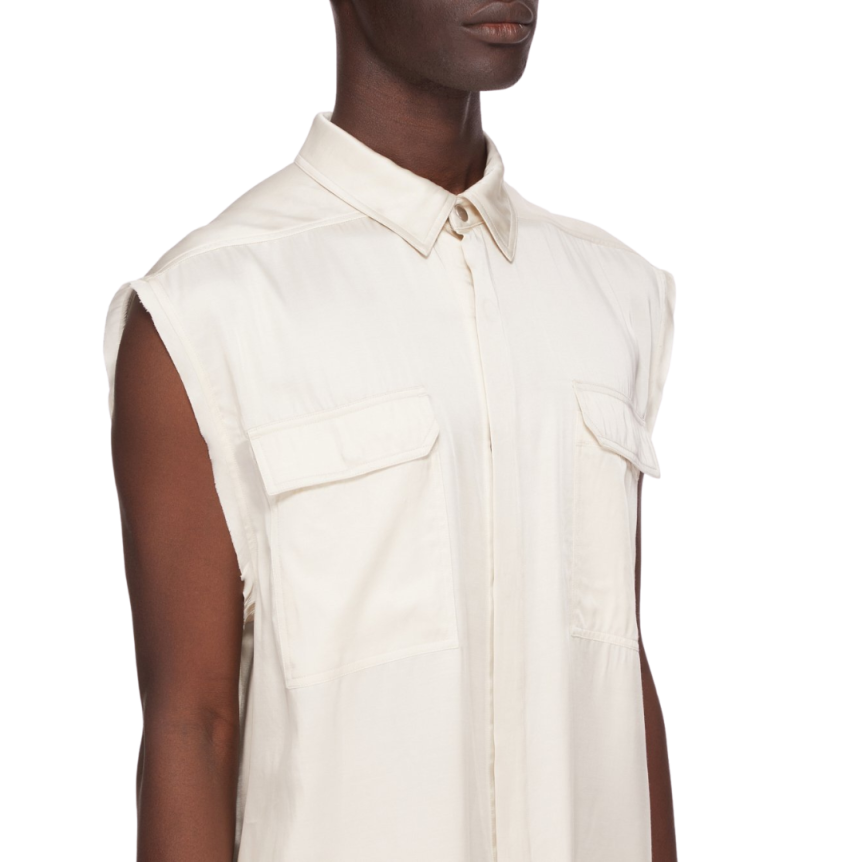 Chemise sans manche RICK OWENS écru Hollywood Runway SS25