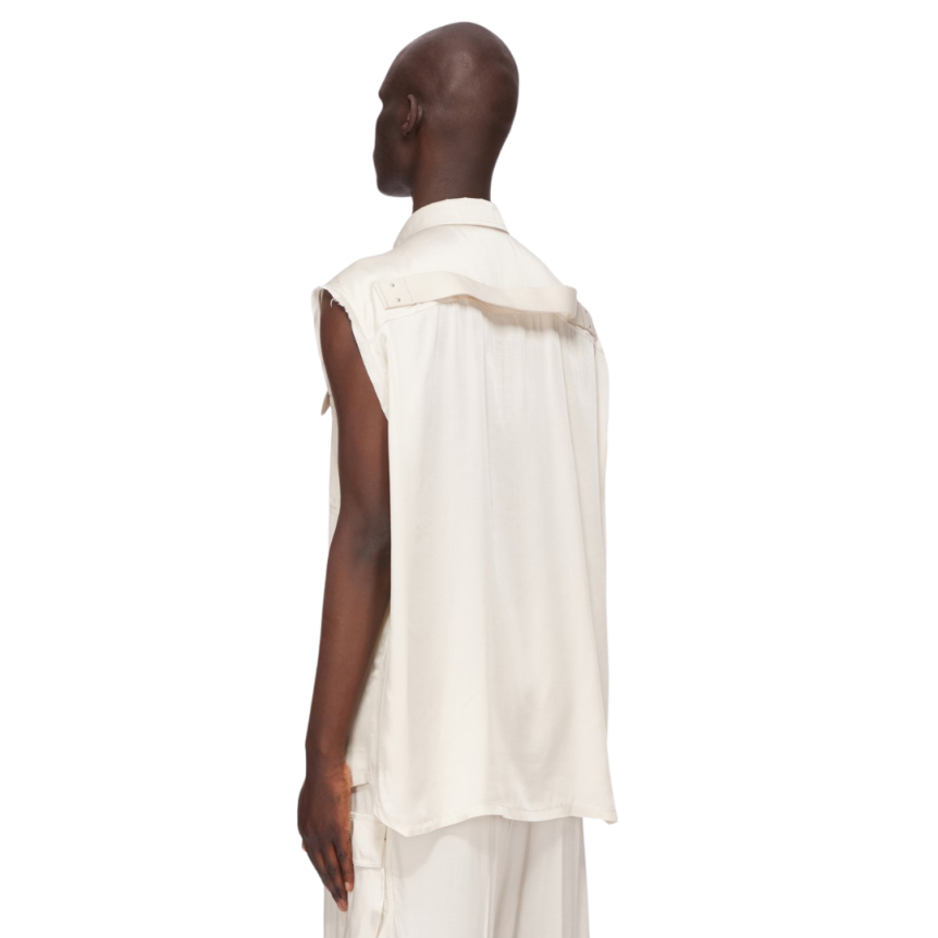 Chemise sans manche RICK OWENS écru Hollywood Runway SS25