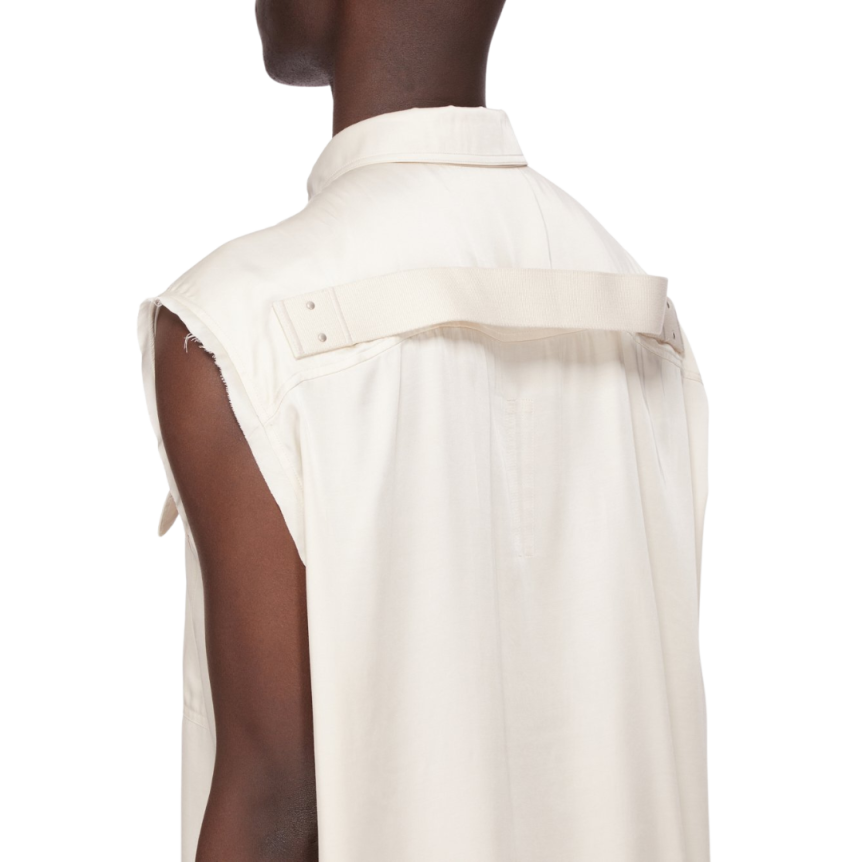 Chemise sans manche RICK OWENS écru Hollywood Runway SS25