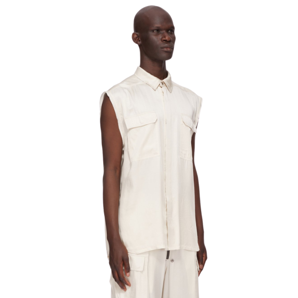 Chemise sans manche RICK OWENS écru Hollywood Runway SS25