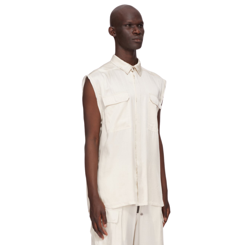 Chemise sans manche RICK OWENS écru Hollywood Runway SS25