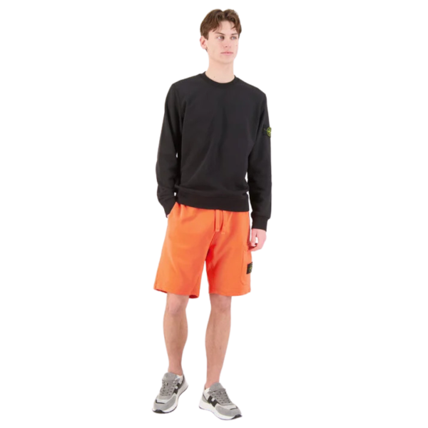 Short cargo STONE ISLAND coton orange papaye poches cordon taille élastique