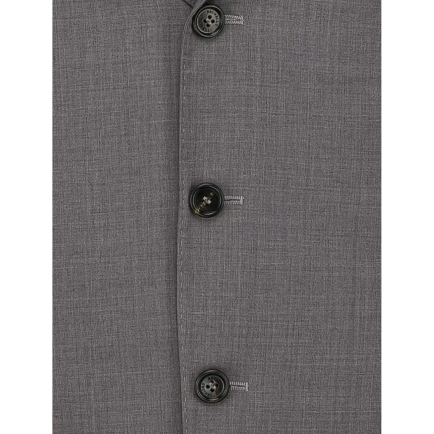 Costume droit classique BRUNELLO CUCINELLI laine soie gris