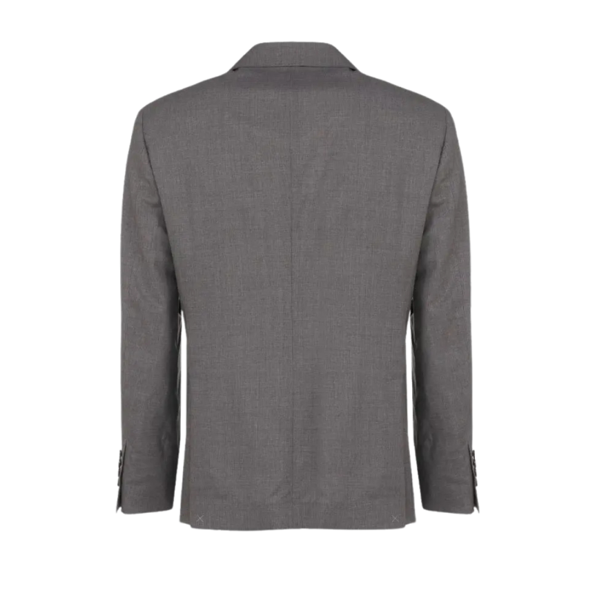 Costume droit classique BRUNELLO CUCINELLI laine soie gris
