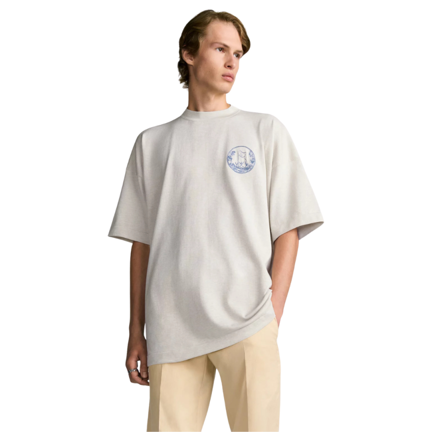 T-shirt col rond DIOR jersey coton beige logo broderie dos chat