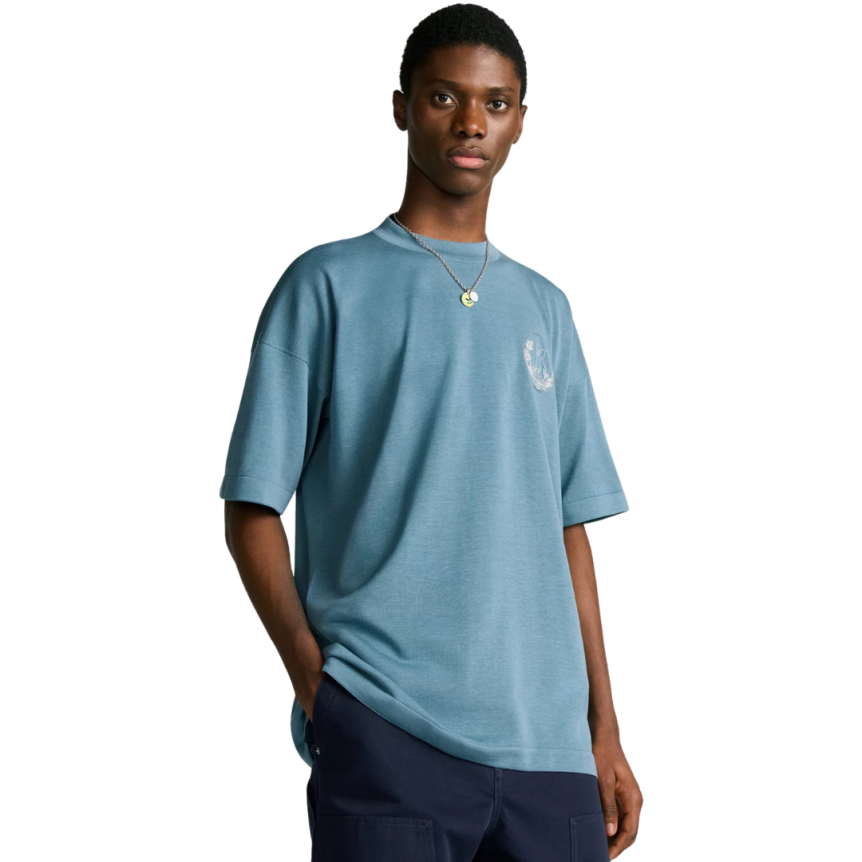 T-shirt DIOR col rond jersey coton bleu logo broderie dos chat
