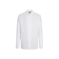 Chemise manche longue lin blanc col italien