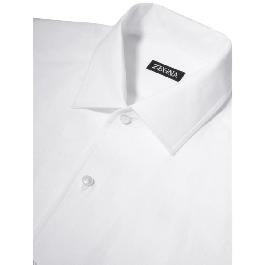 Chemise manche longue ZEGNA lin blanc col italien