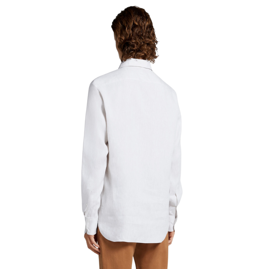 Chemise manche longue ZEGNA lin blanc col italien