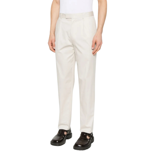 pantalon coupe fuselée ZEGNA coton beige