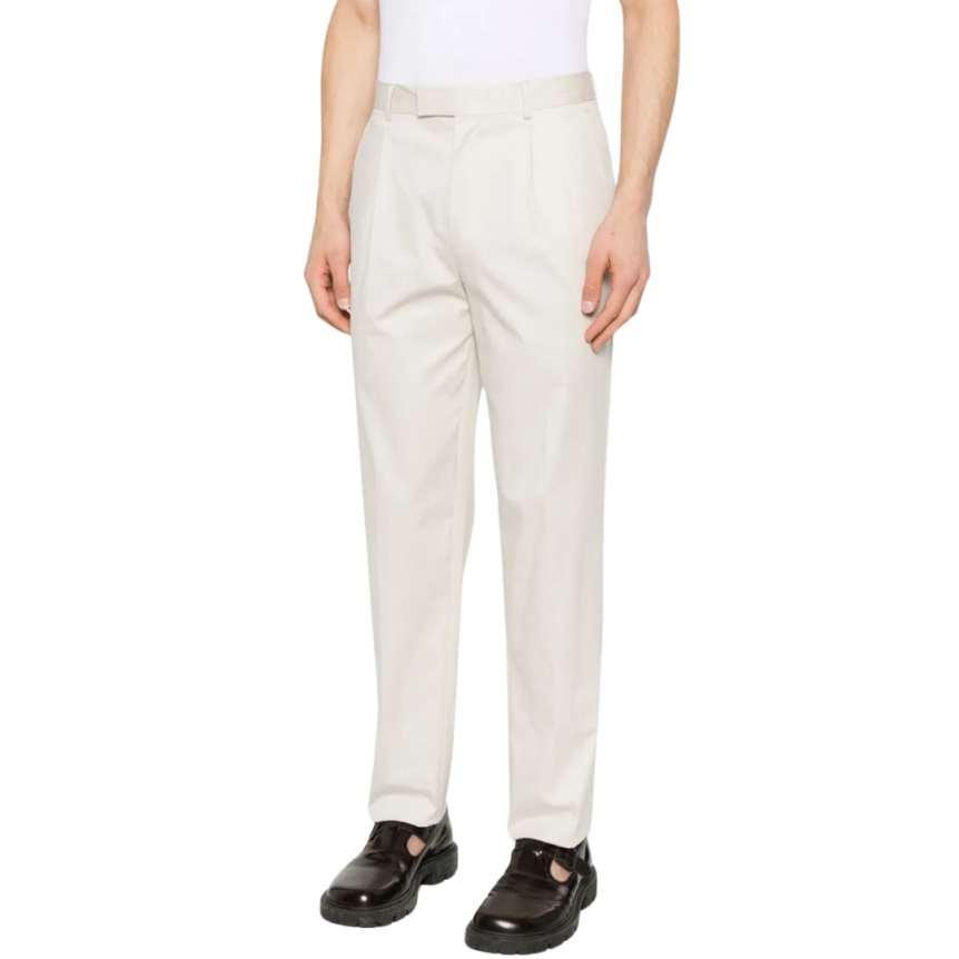 pantalon coupe fuselée ZEGNA coton beige