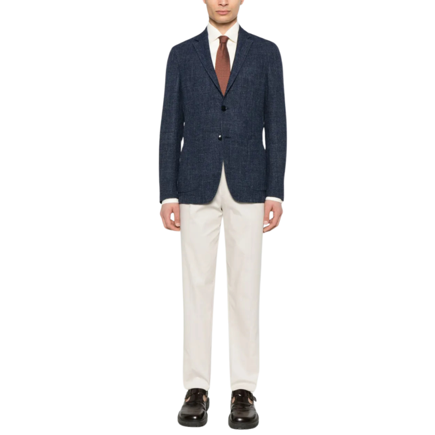 pantalon coupe fuselée ZEGNA coton beige