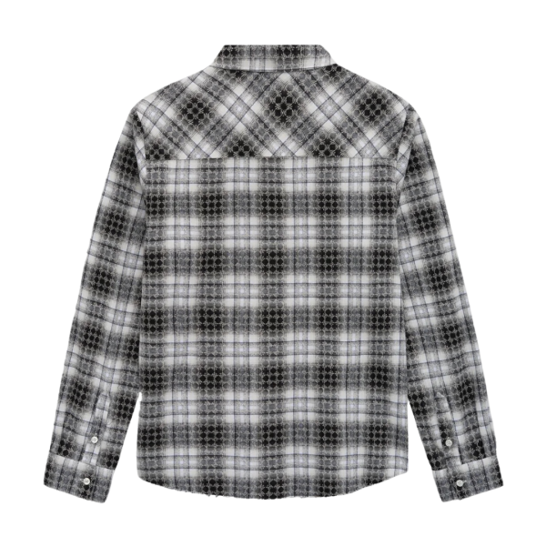 Chemise manche longue AMIRI flanelle coton carreaux noir blanc