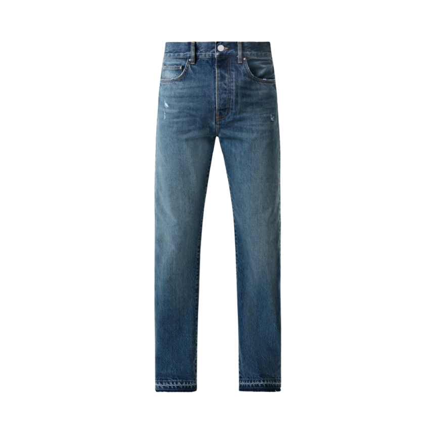 Pantalon jean AMIRI droit 5 poches denim coton bleu délavé
