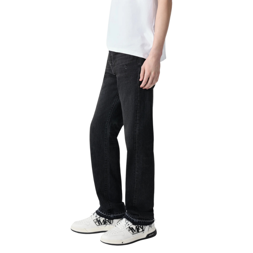 Pantalon jean AMIRI droit 5 poches denim coton bleu délavé