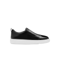 Baskets sans lacets sneaker à enfiler cuir ultra touch noir