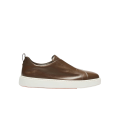 Baskets sans lacets sneaker à enfiler cuir ultra touch marron
