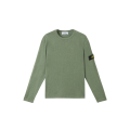 Pull ras-du-cou coton bio nylon vert mousse bord roulotté