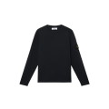 Pull ras-du-cou coton bio nylon noir bord roulotté