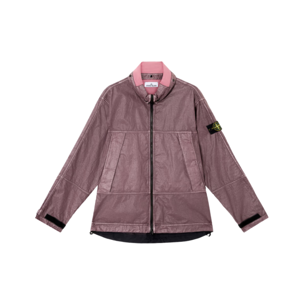 Blouson zippé à capuche STONE ISLAND gilet nylon métal ECONYL® bordeaux