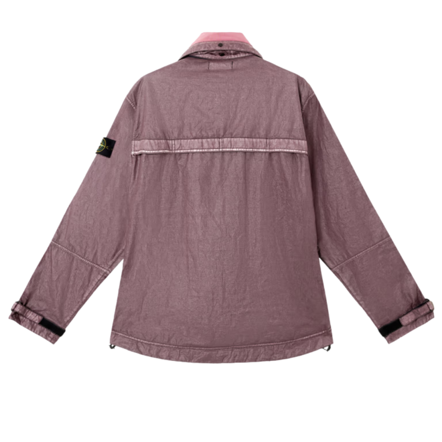 Blouson zippé à capuche STONE ISLAND gilet nylon métal ECONYL® bordeaux