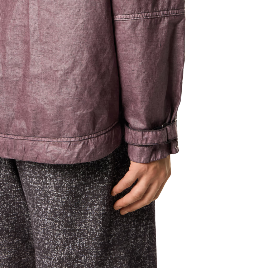 Blouson zippé à capuche STONE ISLAND gilet nylon métal ECONYL® bordeaux