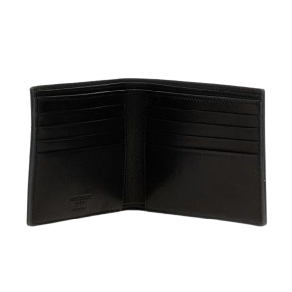 SAINT LAURENT Porte-cartes 2 volets cuir matelassé noir logo